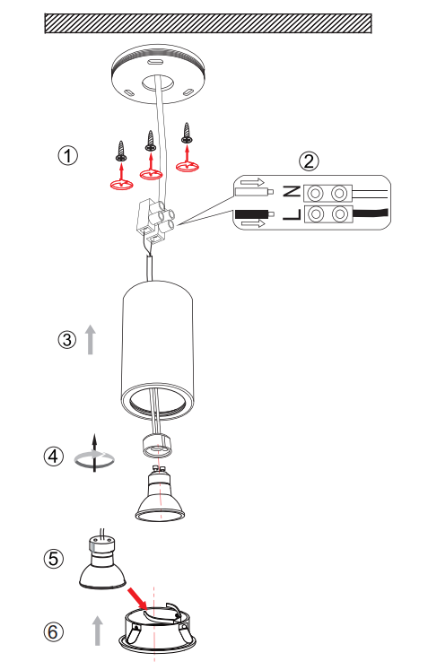 surface mounted downlight instruction