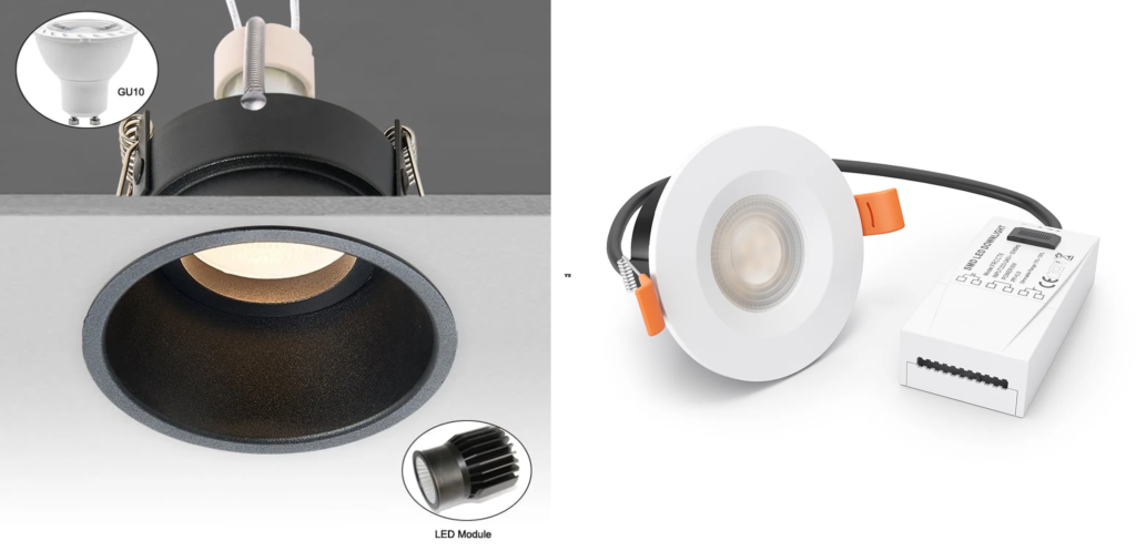 GU10 Downlights VS Integrated LED Downlights